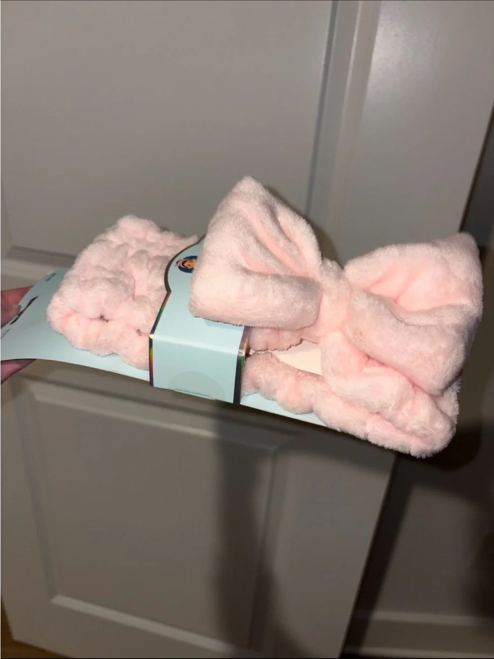 Plush Pink Bow Headband